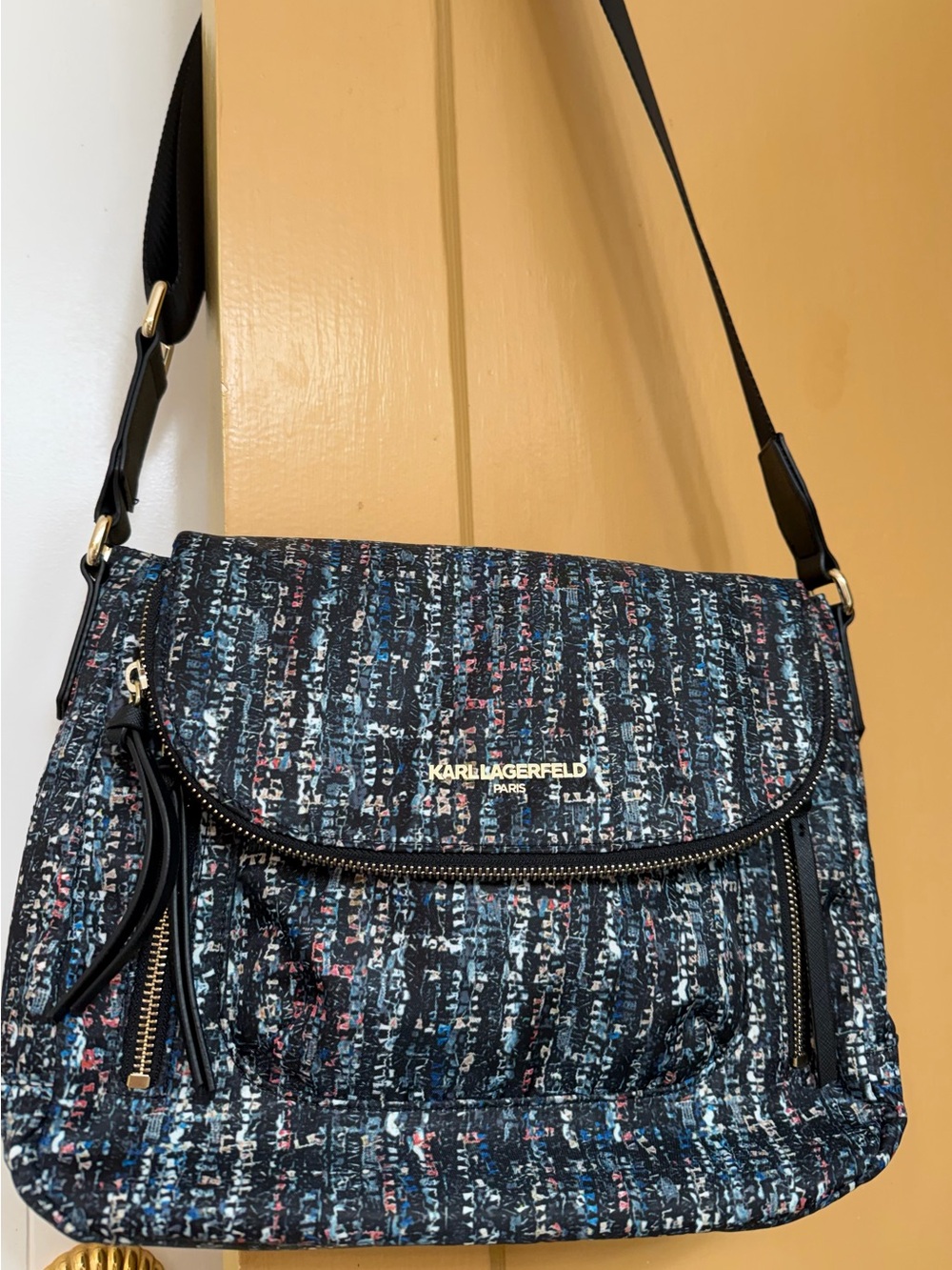 Karl Lagerfeld crossbody bag, Navy print